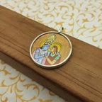 Radha Krishna Ji 925 Silver Handpainted Pendant Artisan Necklace