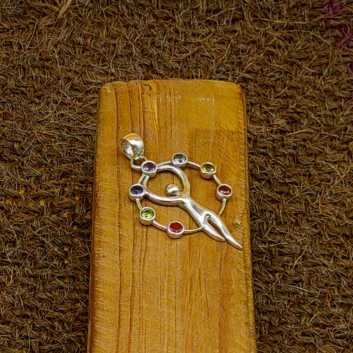 7 Chakra Angel 925 Silver Boho Necklace Designer Pendant