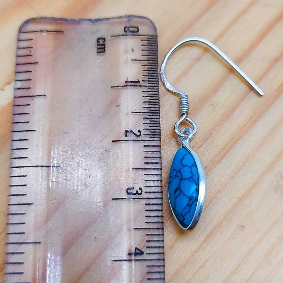 Handndmade Turquoise Earring In 925 Solid Sterling Silver
