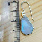 Beautiful Coffin Cut Natural Moonstone Earrign Light Weight Solid Silver Earrign
