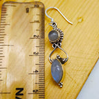 Natural Moonstone Bohemian Designer Earring 925 Solid Silver