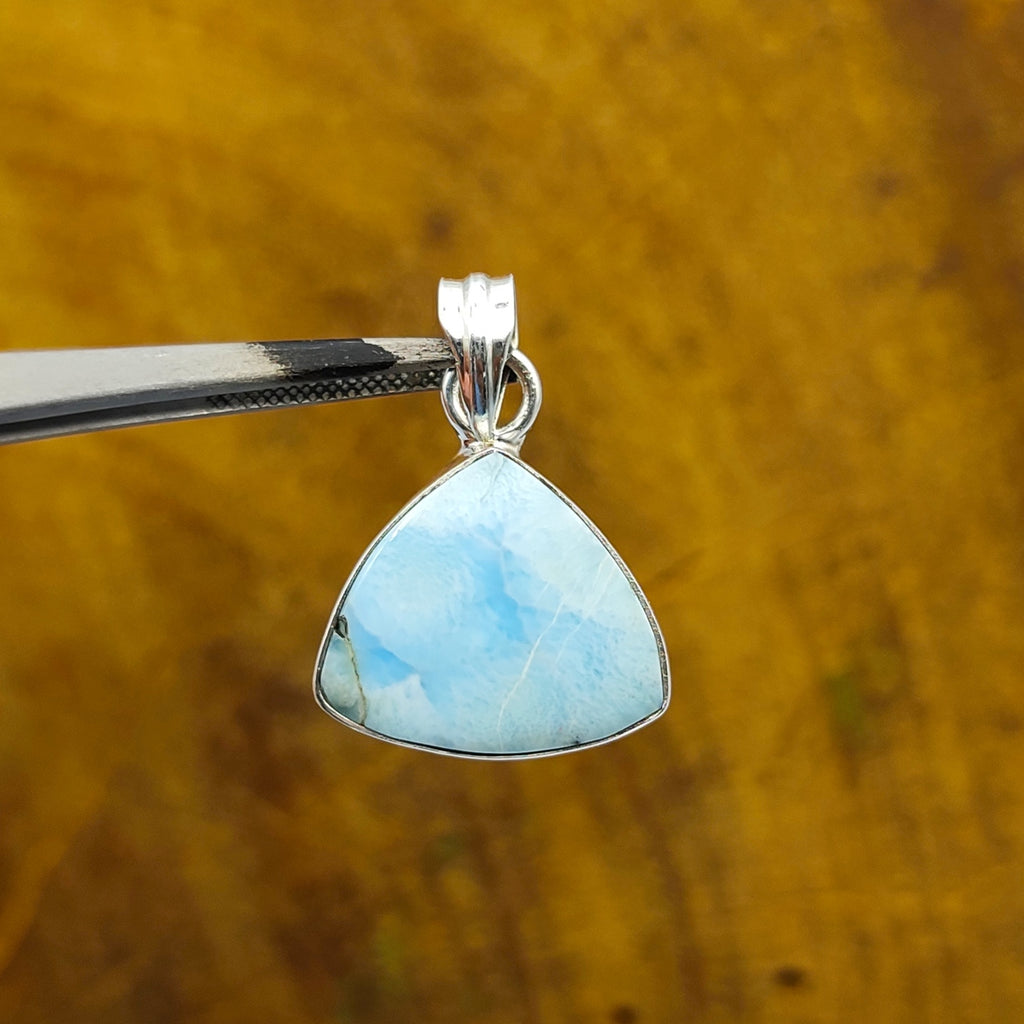 Larimar Nepali Bohemian Handmade Silver Pendant