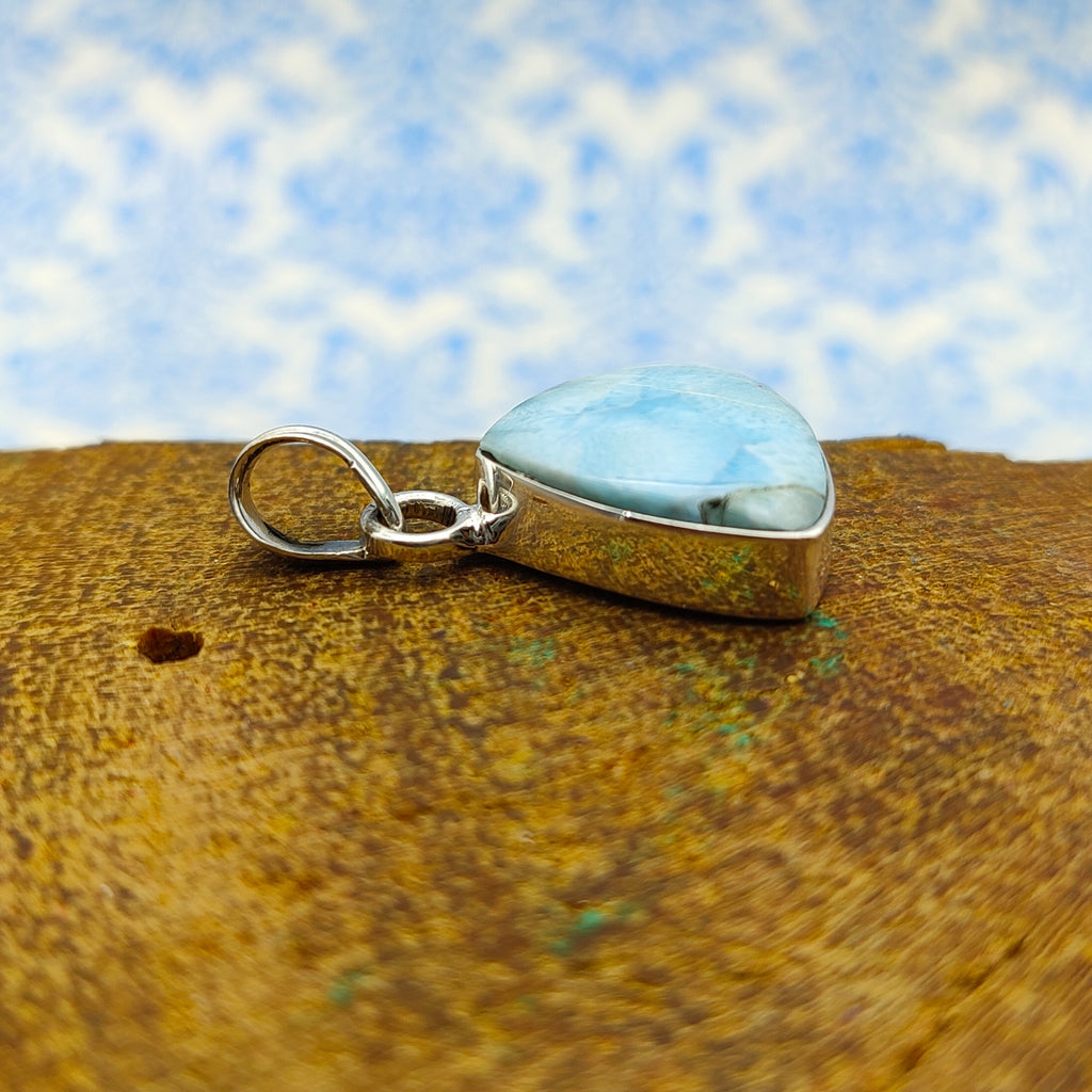 Larimar Nepali Bohemian Handmade Silver Pendant