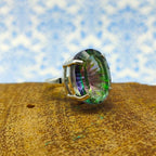 Claw Prong Design 925 Sterling Silver Handmade Mystic Topaz Ring