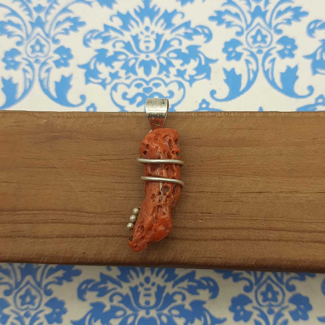925 Sterling Silver Coral Reef Pendant – Natural Gemstone Astrology Healing Jewelry