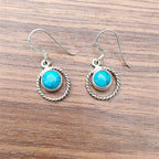 925 Sterling Silver Turquoise Drop Earrings