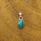 Dyed Emerald Faceted 925 Silver Boho Pendant Nepali