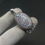 Fordite Cabochon 925 Silver Boho Artisan Pendant