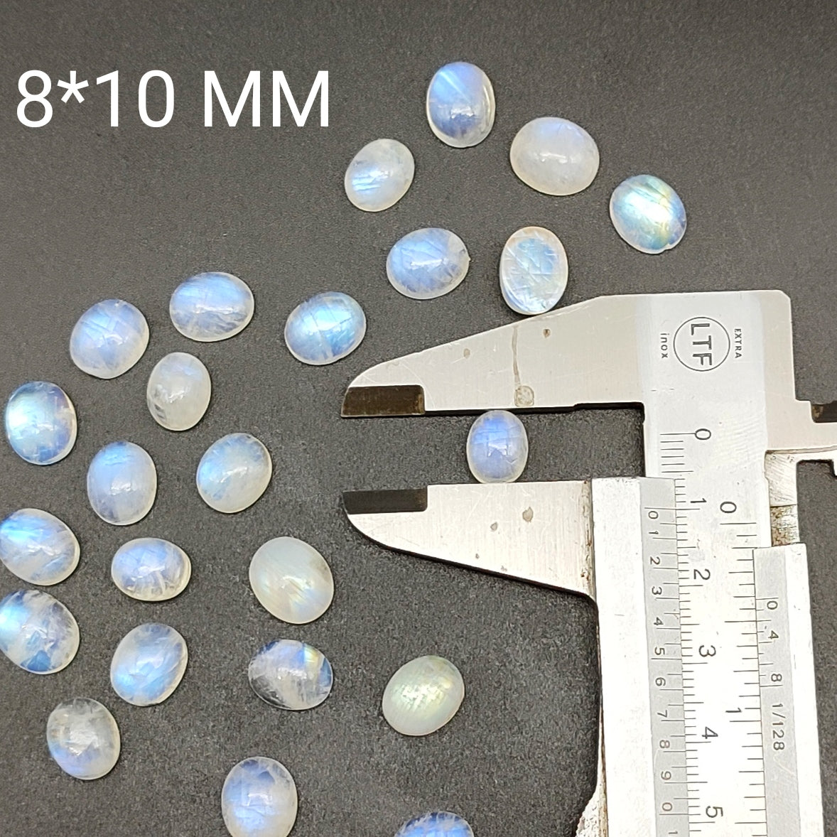 Oval Shape Natural Rainbow Moonstone AAA+ Quality Lot Of 5 PCS