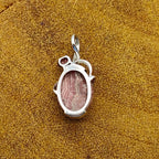 Rhodochrosite & Garnet Nepali Bohemian Handmade Silver Pendant