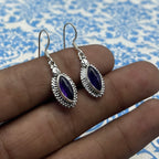 925 Sterling Silver Amethyst Marquise Earrings – Elegant Purple Gemstone Jewelry