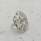 925 Sterling Silver Handmade Bohemian Rainbow Moonstone Jumble Ring