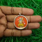 Shree Nath Ji Hand-Painted Pendant in 925 Sterling Silver – Divine Krishna Art Frame