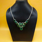 Green Onyx 925 Silver Custom Necklace High Polish Gift India