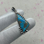 Blue Mohave Turquoise 925 Sterling Silver Pendant – Handmade Artisan Jewelry