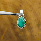 Dyed Emerald Faceted 925 Silver Boho Pendant Nepali