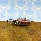 Rhodochrosite & Garnet Nepali Bohemian Handmade Silver Pendant