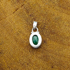 Dyed Emerald Faceted 925 Silver Boho Pendant Nepali