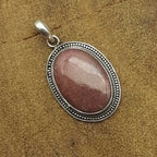 Rhodonite 925 Sterling Silver Handmade Nepali Bohemian Statement Jewelry