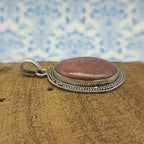 Rhodonite 925 Sterling Silver Handmade Nepali Bohemian Statement Jewelry