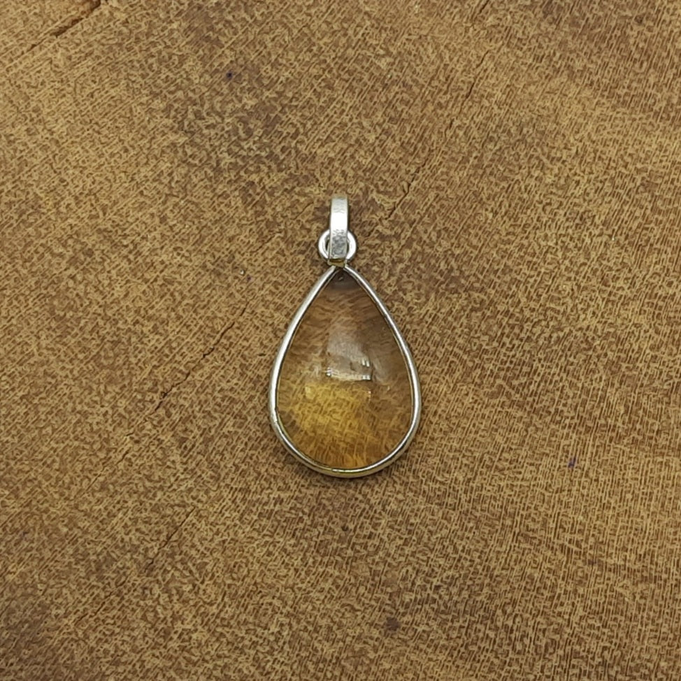 Citrine 925 Silver Dainty Pendant Handmade Wholesale