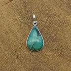 Tibetan Turquoise 925 Silver Drop Pendant Necklace Wholesale