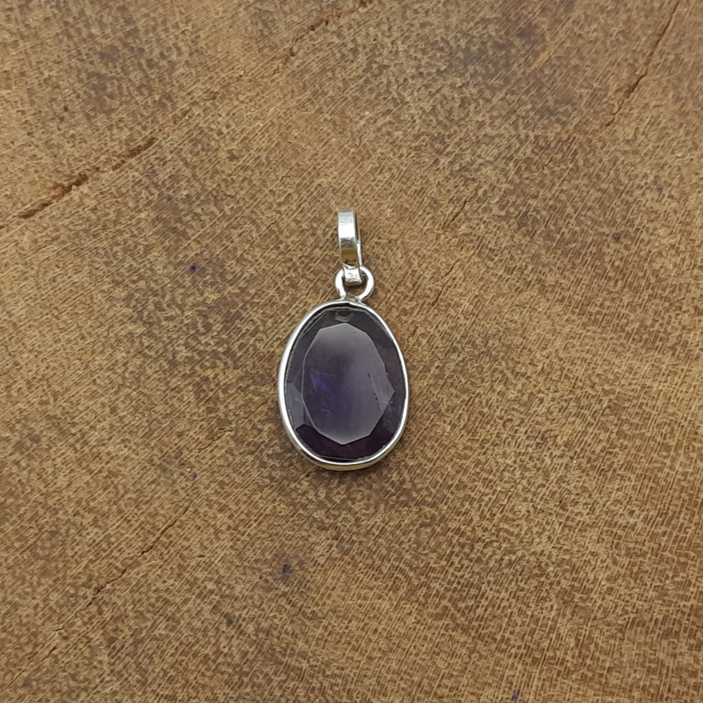 Faceted Amethyst 925 Silver Pendant Fashion Wholesale India