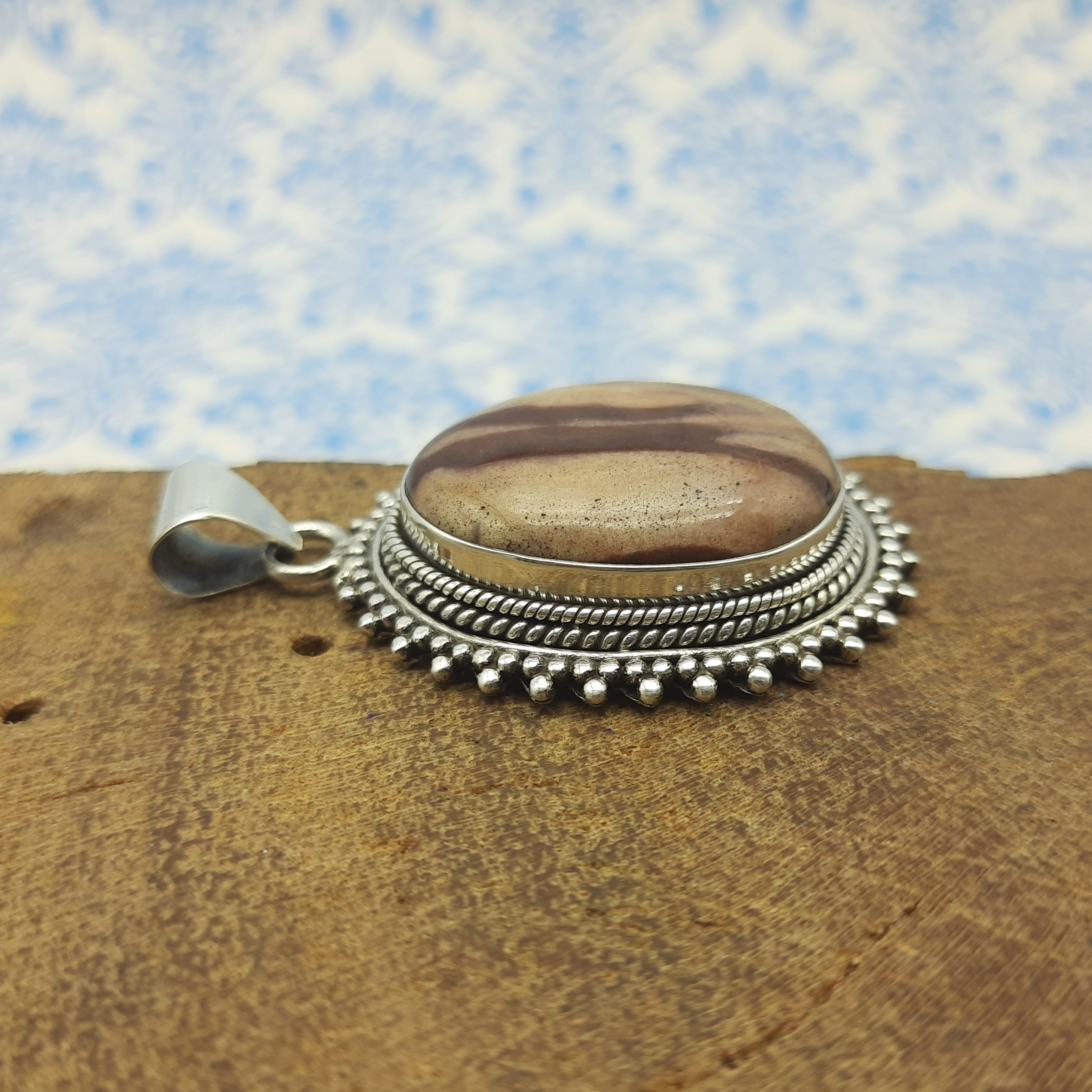 Jasper 925 Sterling Silver Handmade Nepali Bohemian Ethnic Jewelry