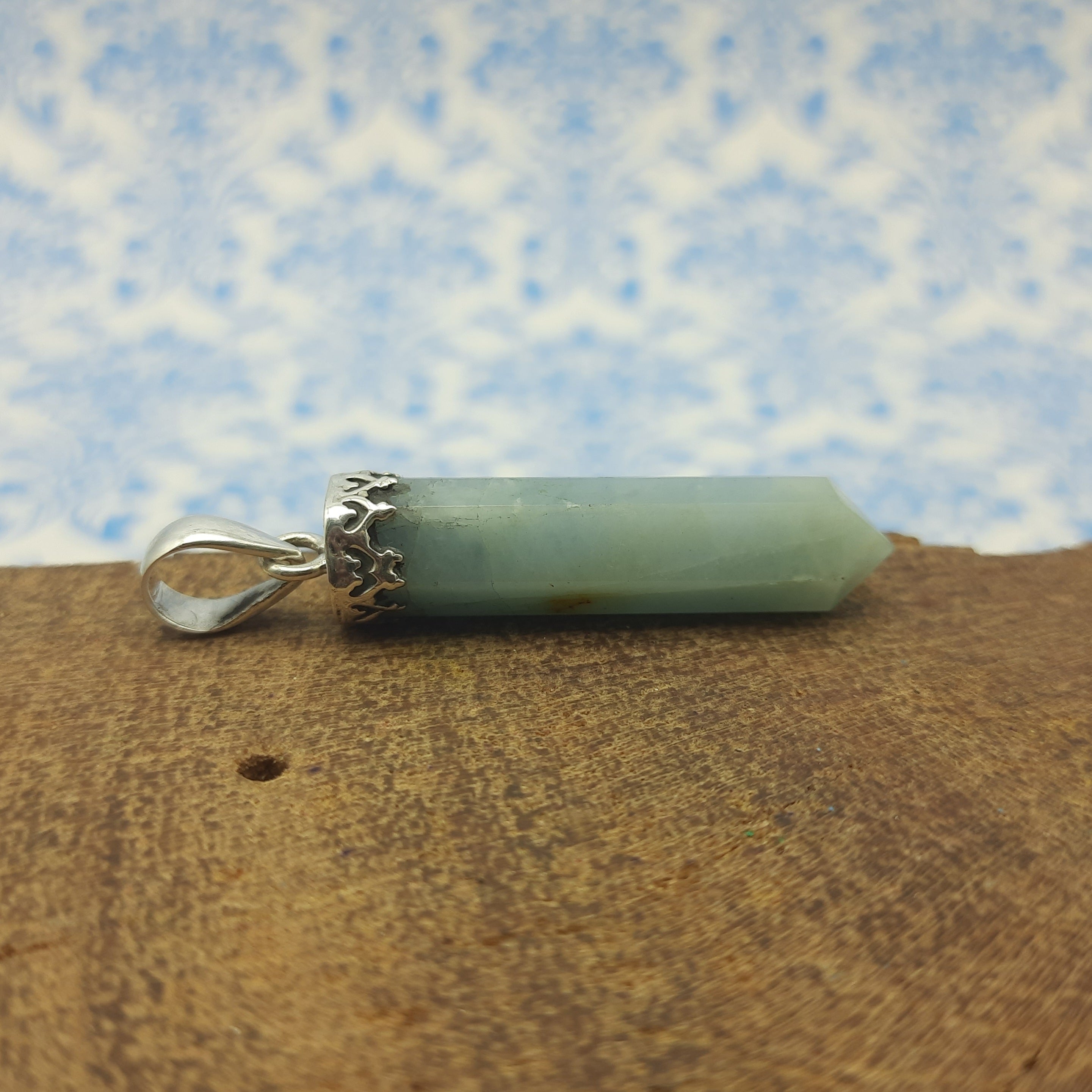 Amazonite 925 Silver Antique Style Gemstone Pendant
