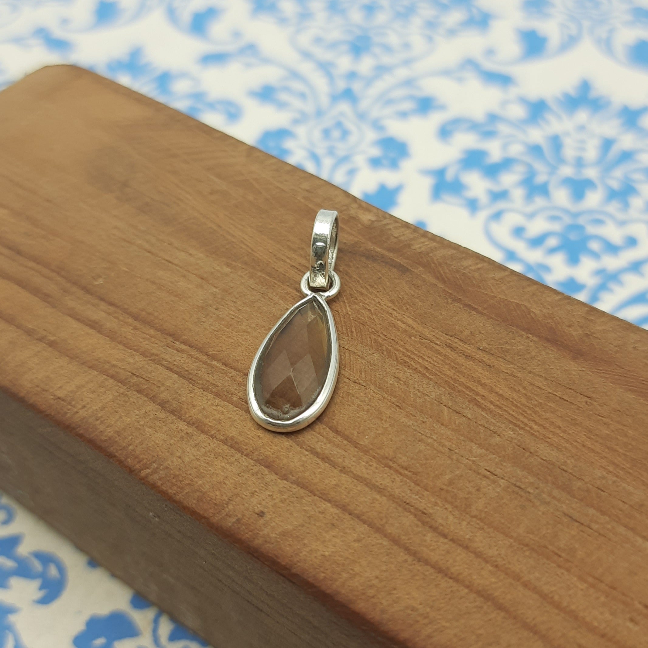 Faceted Smoky Quartz 925 Silver Pendant Wholesale India