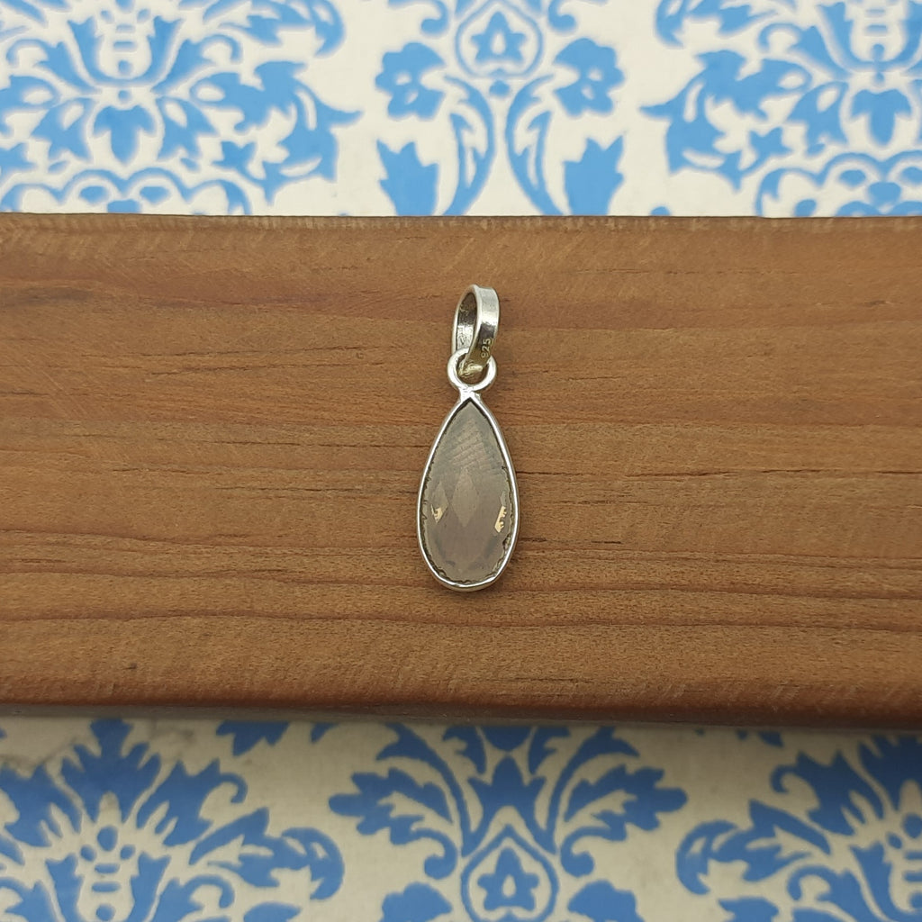 Faceted Smoky Quartz 925 Silver Pendant Wholesale India