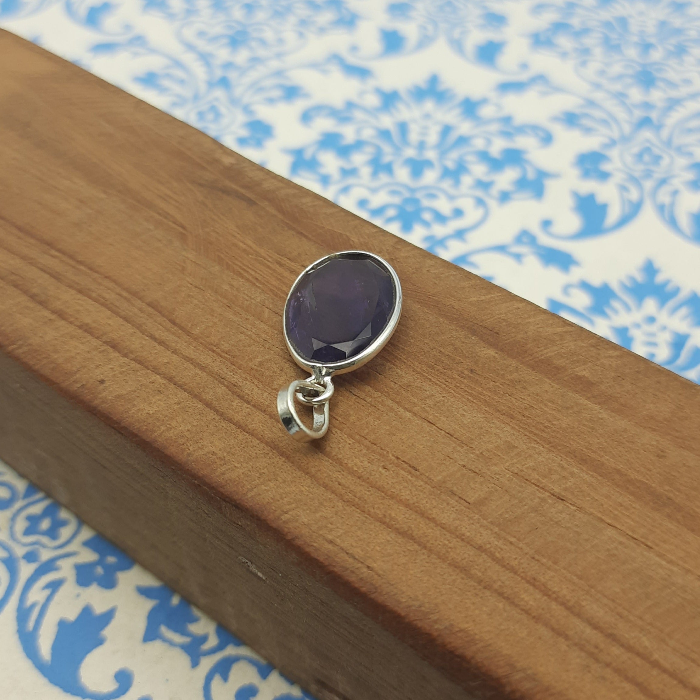 Faceted Amethyst 925 Silver Pendant Fashion Wholesale India