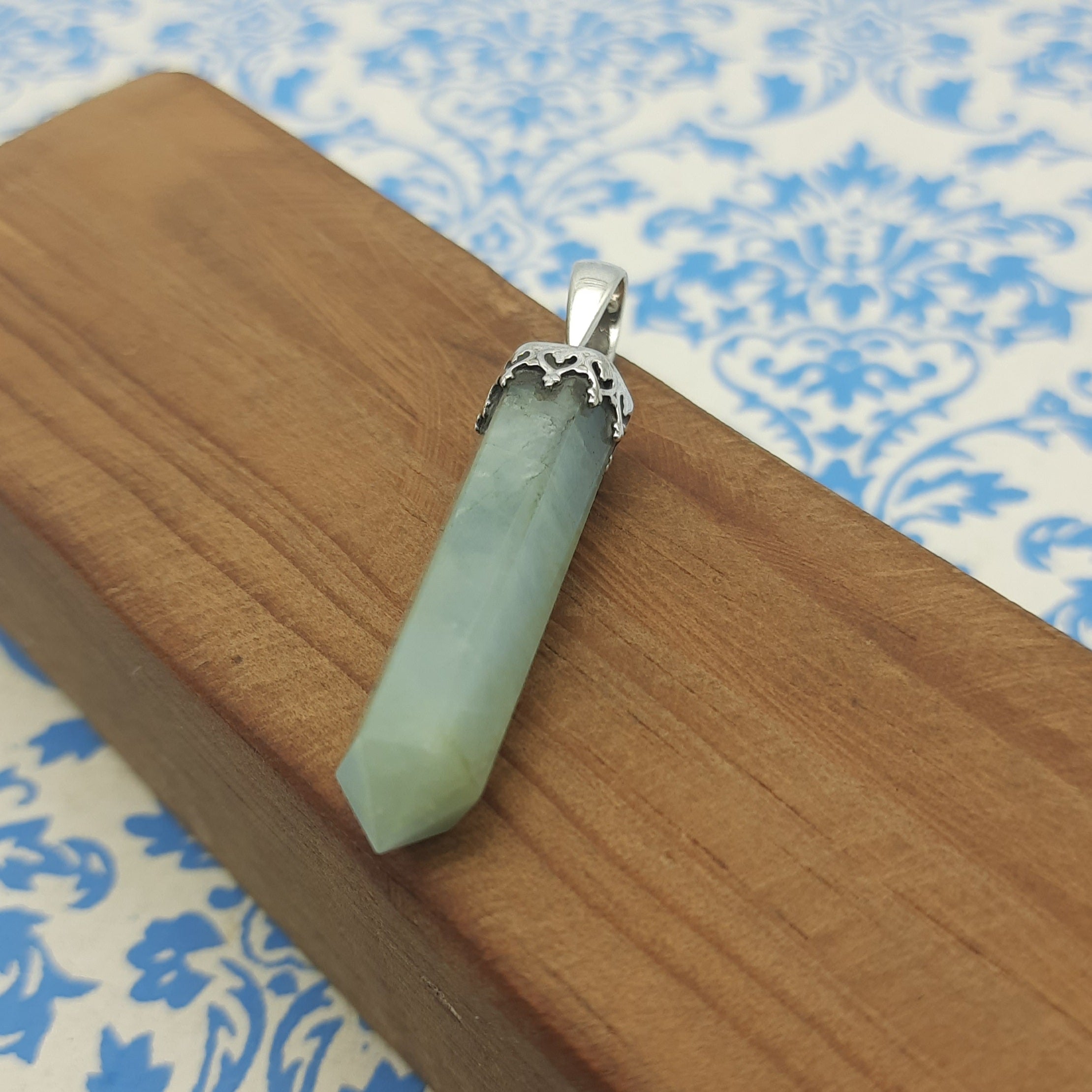 Amazonite 925 Silver Antique Style Gemstone Pendant