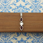 Garnet & Pearl 925 Sterling Silver Handmade Nepali Bohemian Dual Gem Jewelry