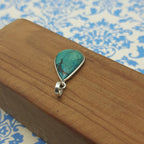 Tibetan Turquoise 925 Silver Drop Pendant Necklace Wholesale