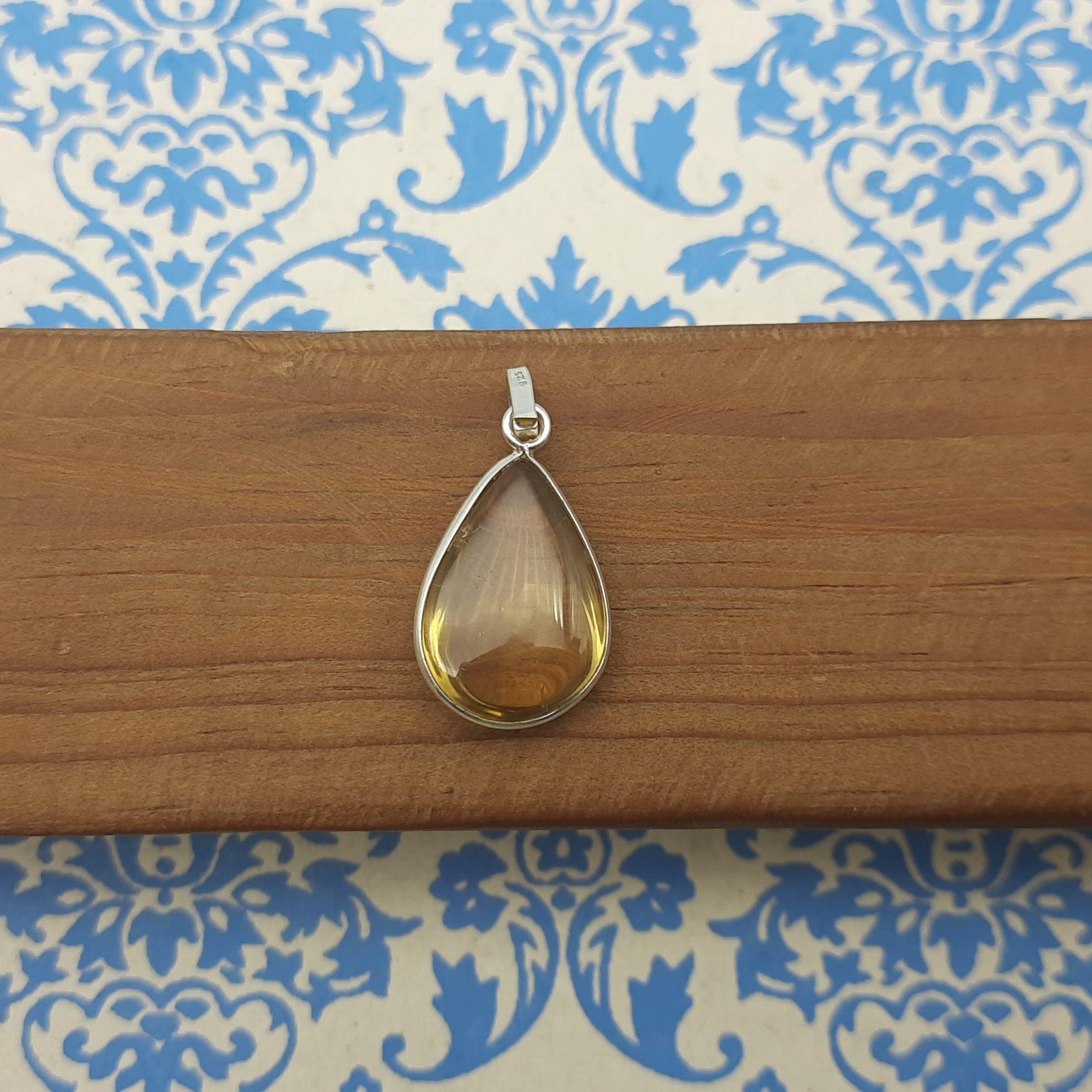 Citrine 925 Silver Dainty Pendant Handmade Wholesale