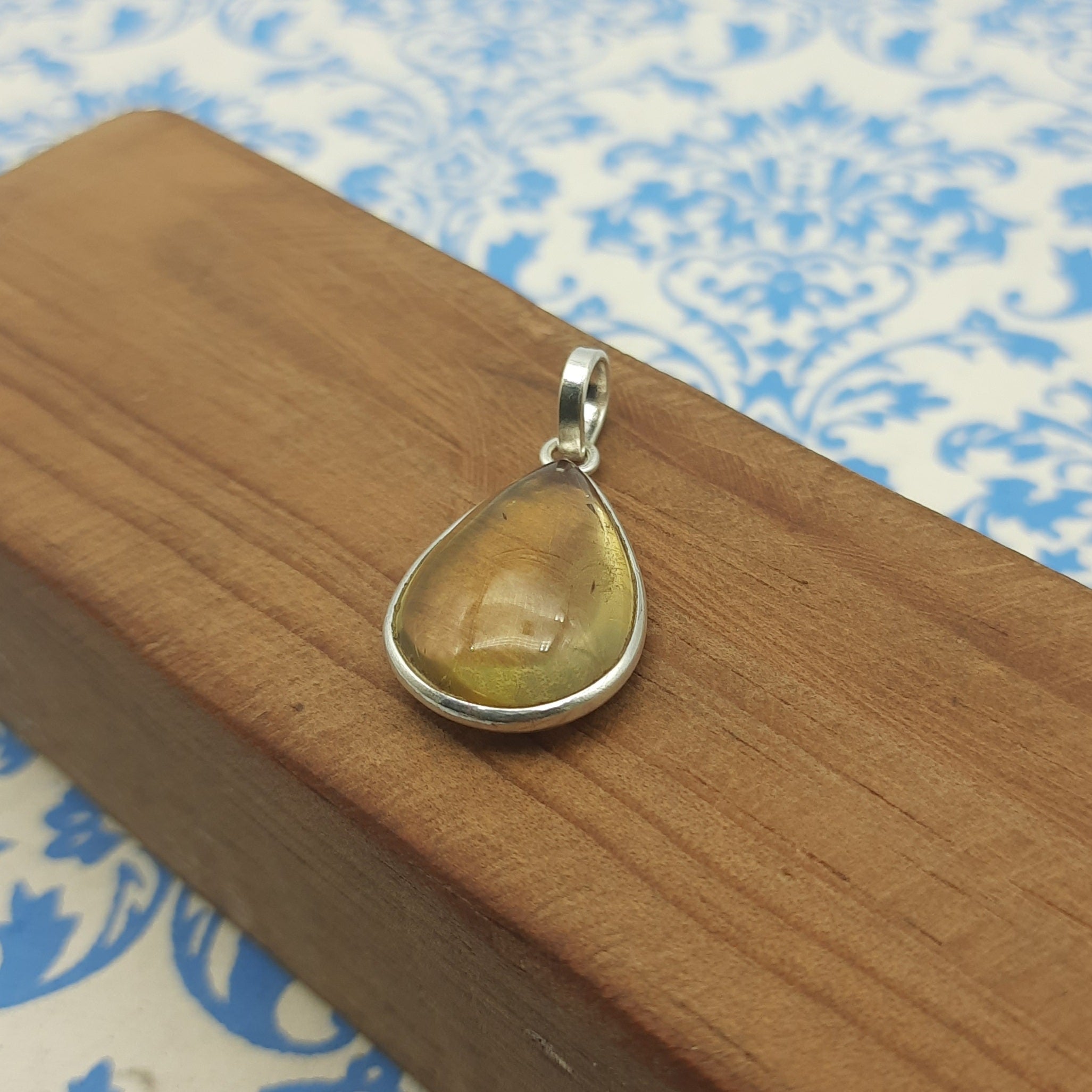 Citrine 925 Silver Dainty Pendant Handmade Wholesale