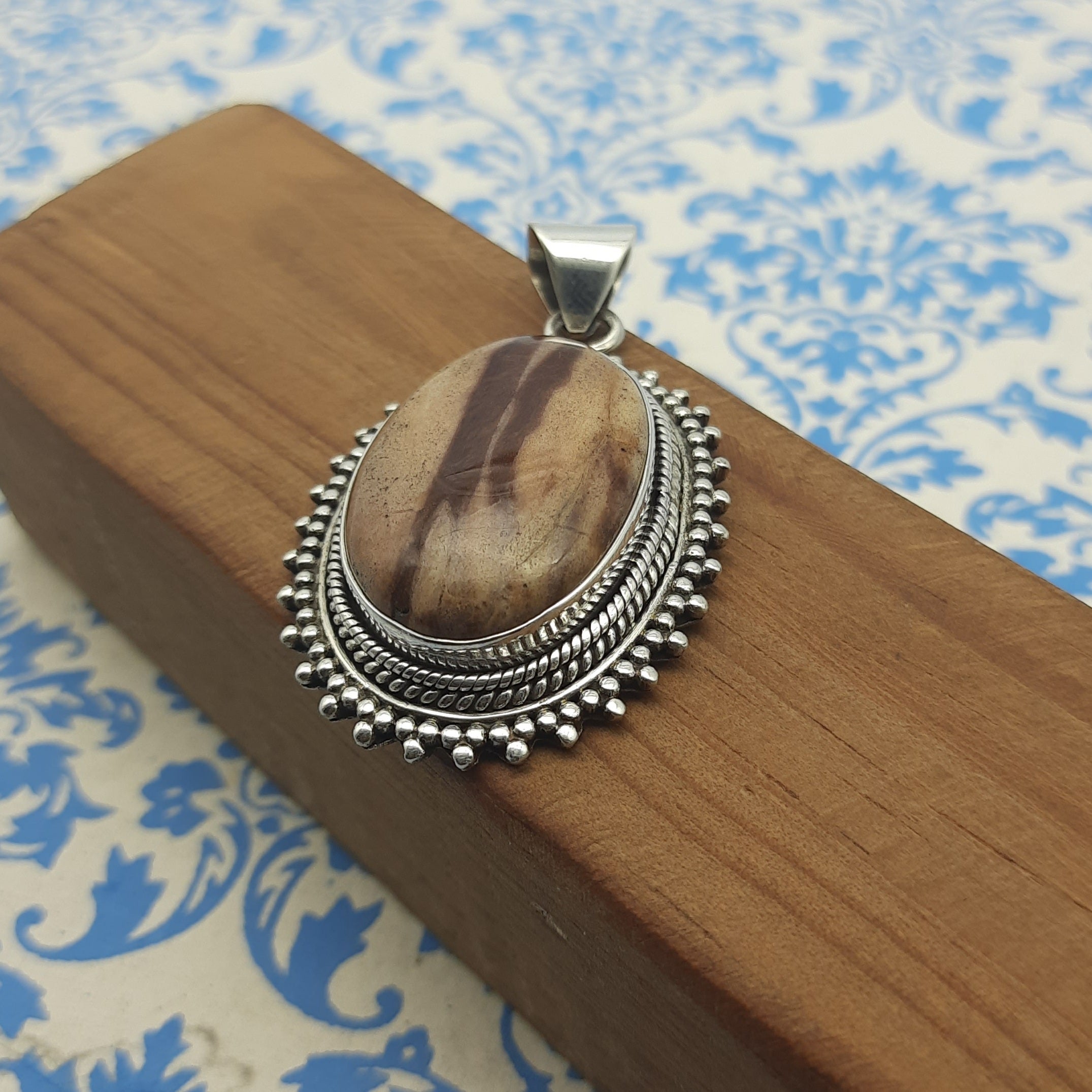 Jasper 925 Sterling Silver Handmade Nepali Bohemian Ethnic Jewelry