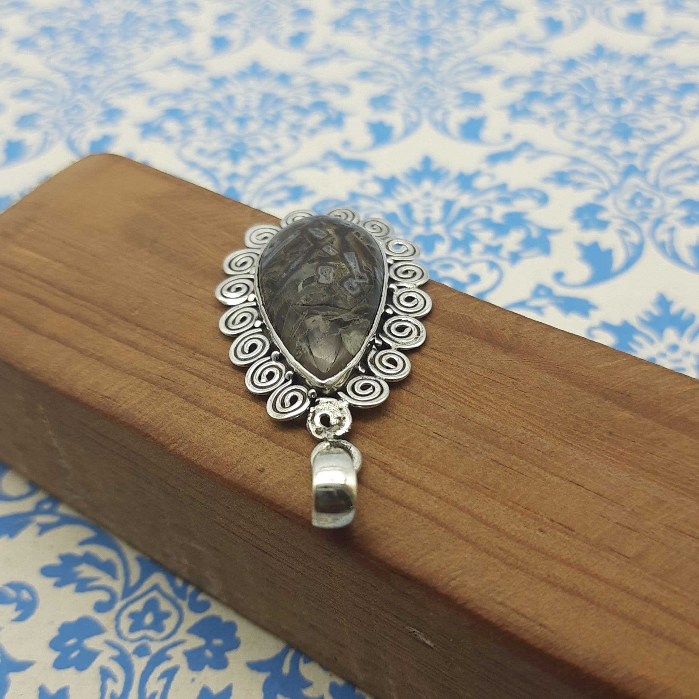 Stick Agate 925 Sterling Silver Handmade Nepali Bohemian Raw Style Jewelry