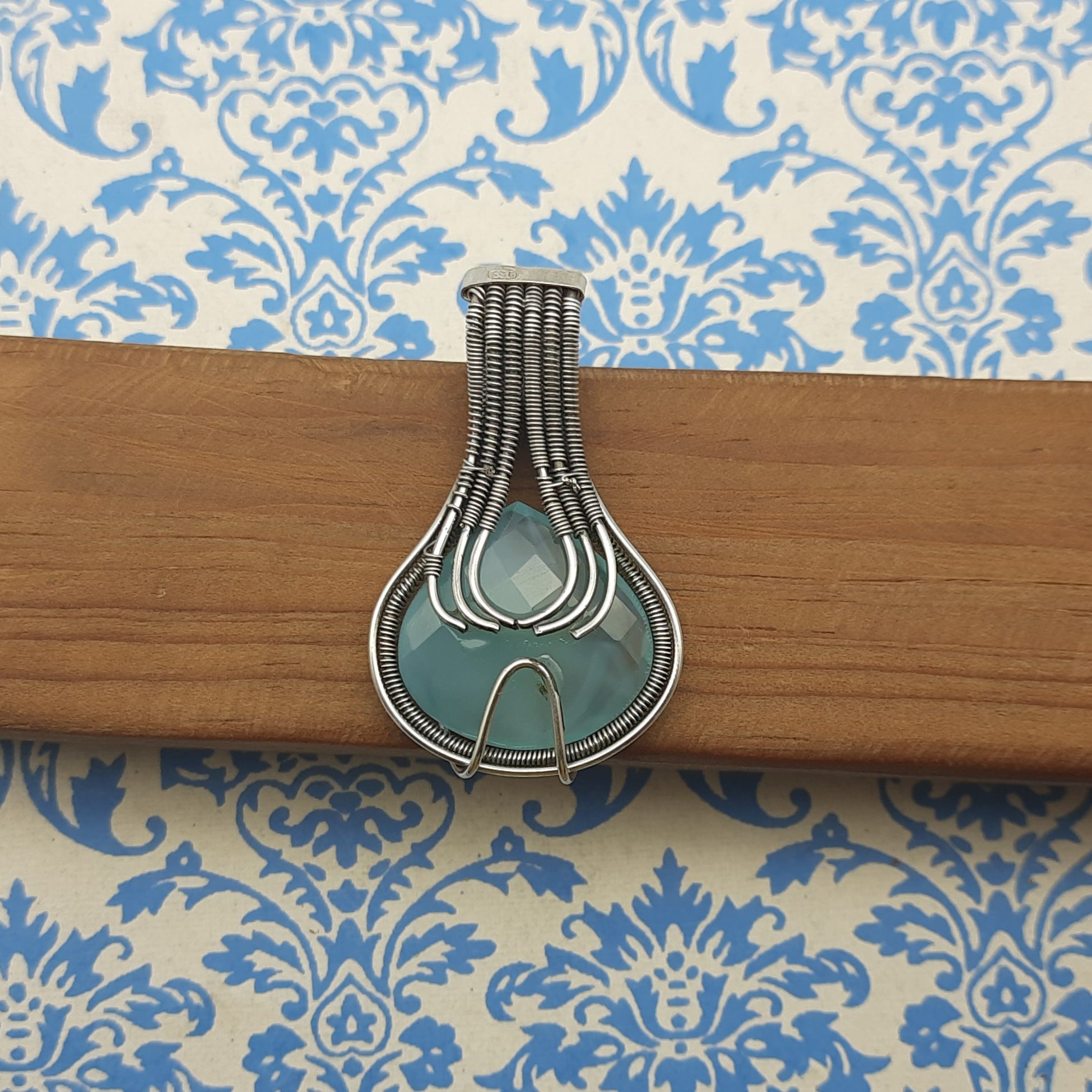 Aqua Chalcedony 925 Sterling Silver Handmade Nepali Bohemian Elegant Jewelry