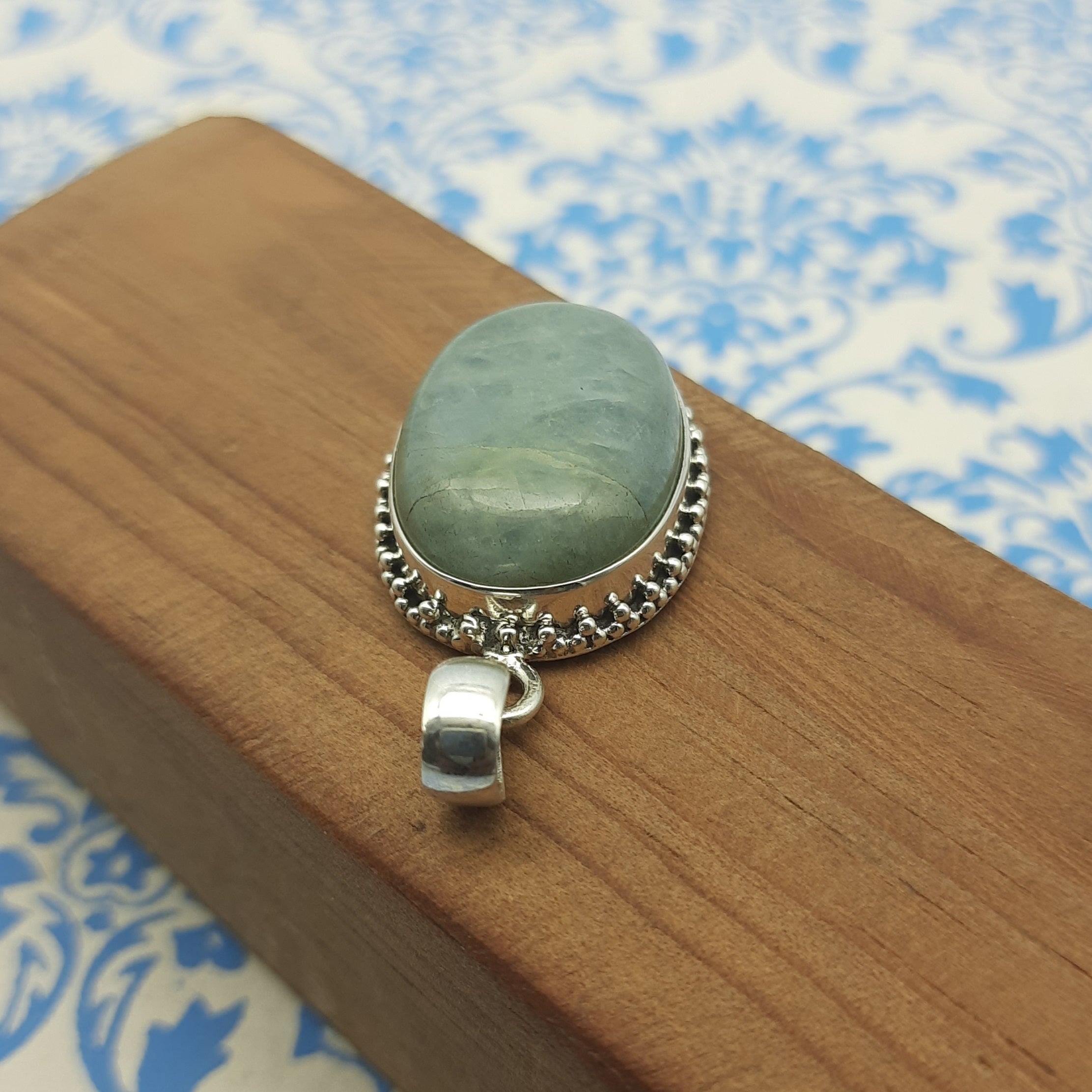 Aquamarine 925 Sterling Silver Handmade Nepali Bohemian Ocean-Inspired Jewelry