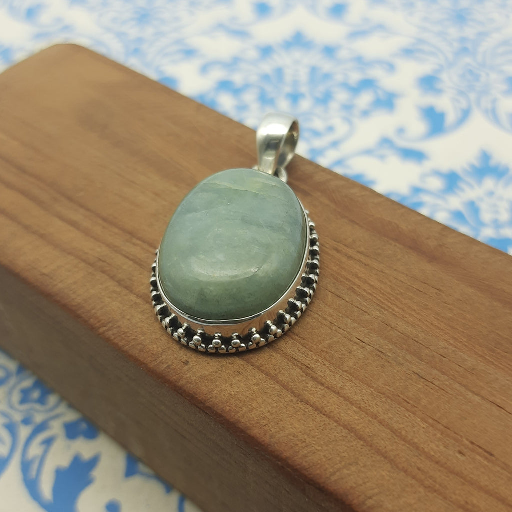 Aquamarine 925 Sterling Silver Handmade Nepali Bohemian Ocean-Inspired Jewelry