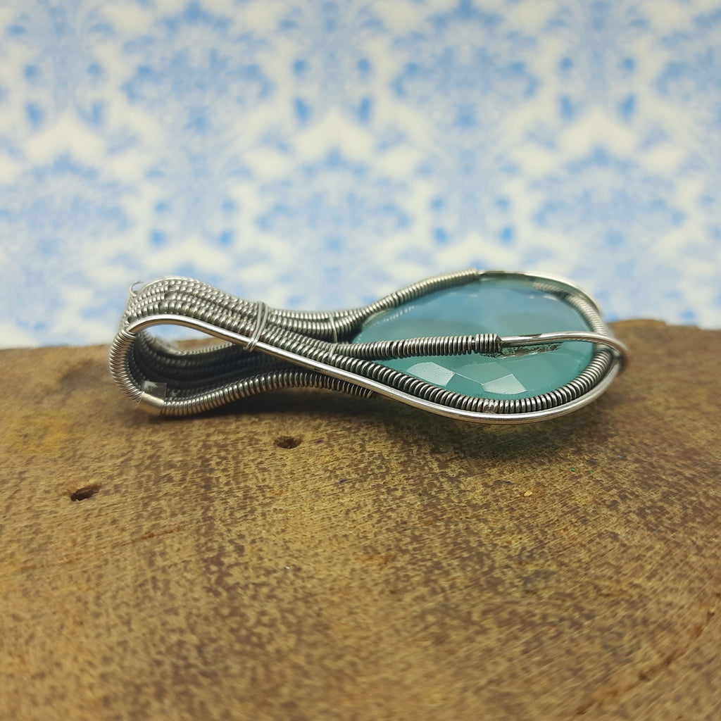 Aqua Chalcedony 925 Sterling Silver Handmade Nepali Bohemian Elegant Jewelry