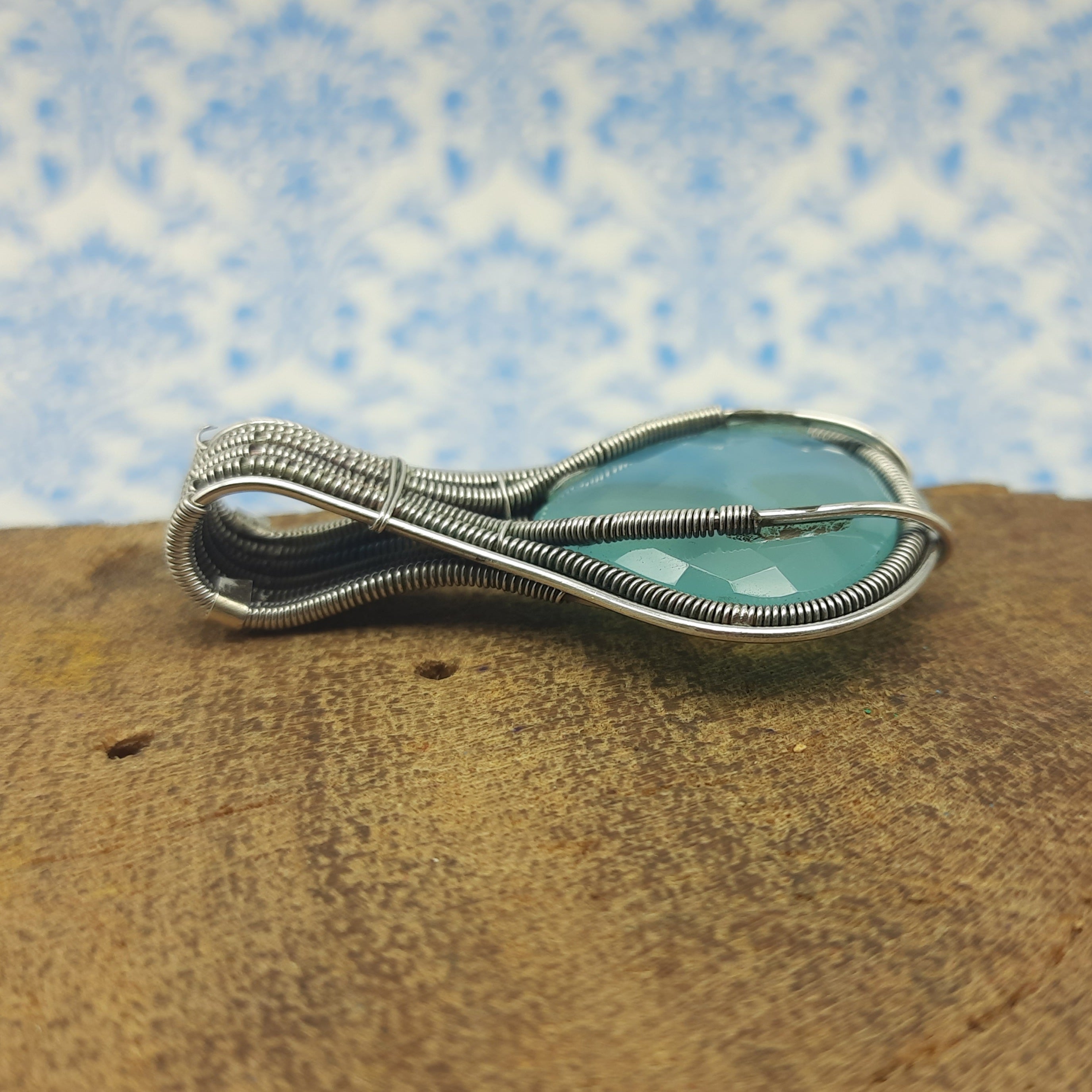 Aqua Chalcedony 925 Sterling Silver Handmade Nepali Bohemian Elegant Jewelry