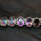 925 Silver Mystic Topaz Nepali Style Handmade Bracelet