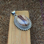 Picture Jasper 925 Silver Boho Pendant Necklace Gift