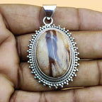 Picture Jasper 925 Silver Boho Pendant Necklace Gift