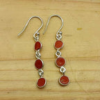 Round Coral Gemstone Earrings – Traditional & Modern Style