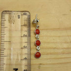 Round Coral Dangle Earrings – Handcrafted Silver Jewelry