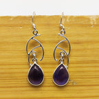 Minimal Drop Amethyst Earrings – Everyday Sterling Silver Jewelry